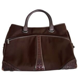 TUMI Women's Brown Soft Multi Pocket Top Handle Crossbody Computer Bag EUC